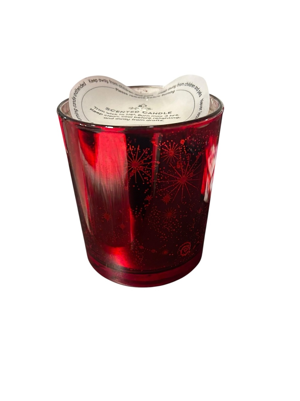 Red Decorative Scented Candle in Glass Holder